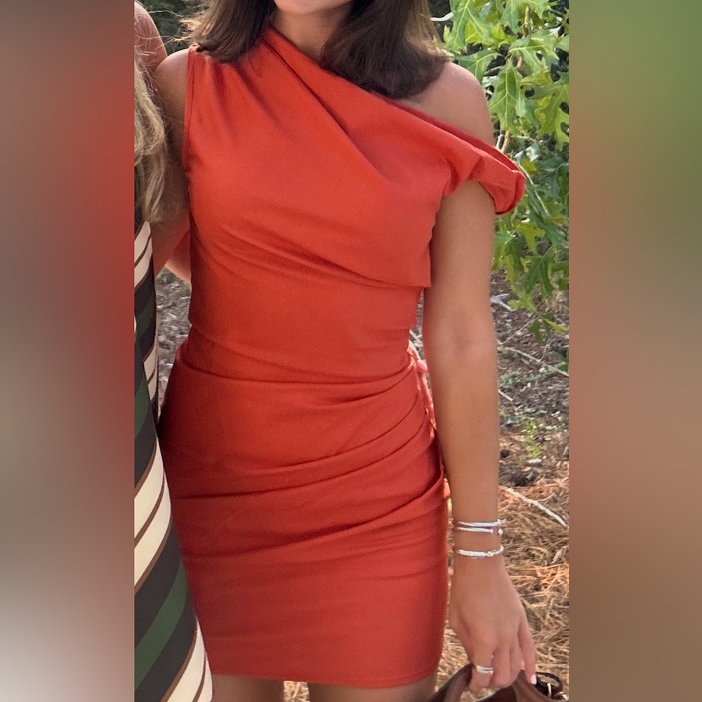 Orange mini dress
